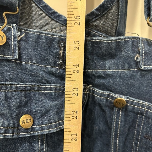 Key Imperial Overalls Mens 44x29 Denim Workwear Carpenter Utility "Read" - Picture 5 of 16